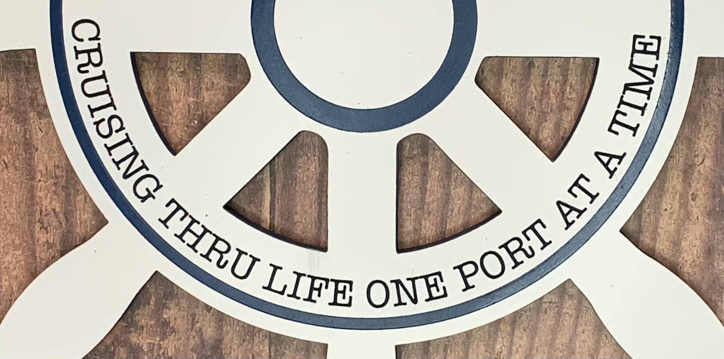 Personalized Cruise Ship Wheel Door Decor