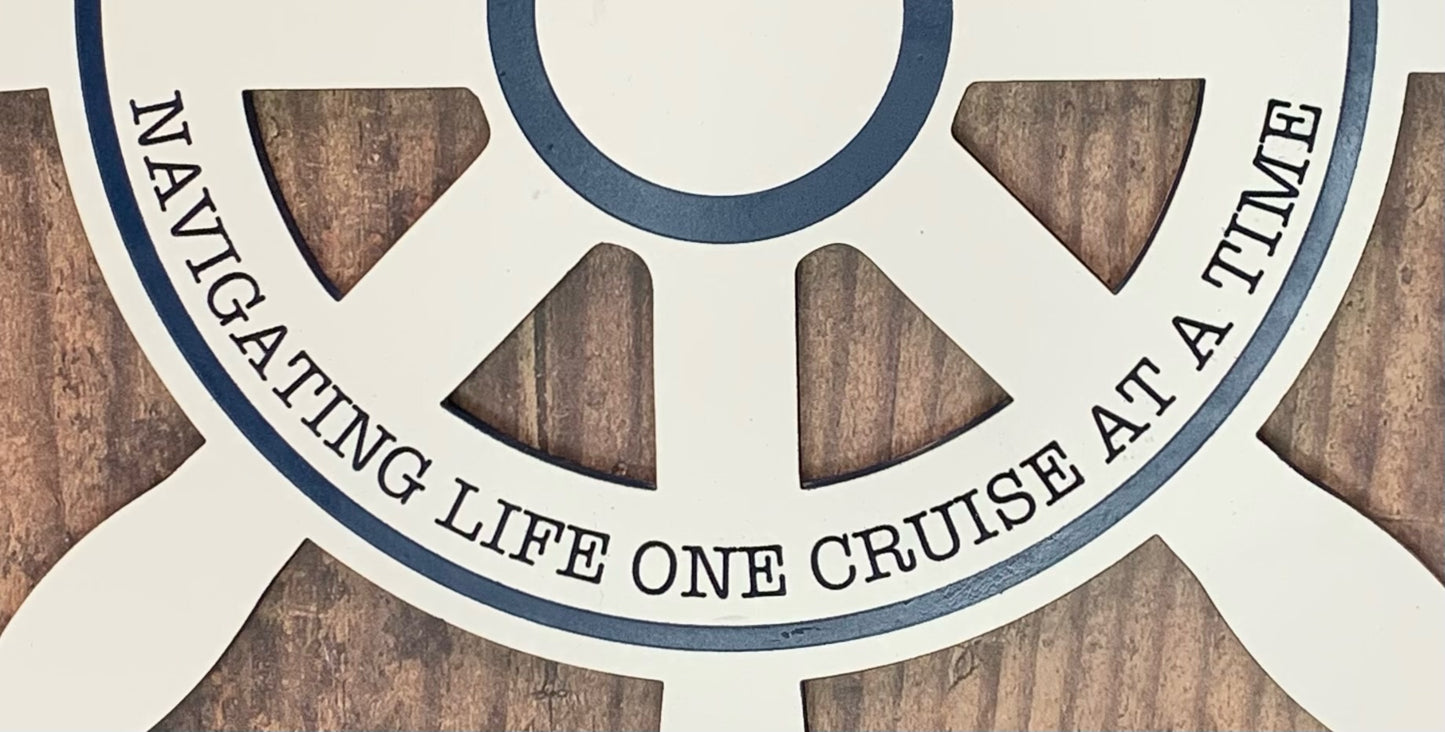 Personalized Cruise Ship Wheel Door Decor