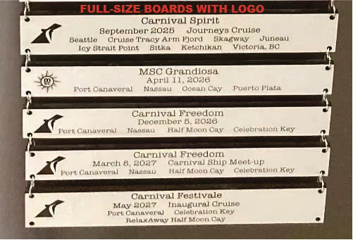 Full-size boards with logo