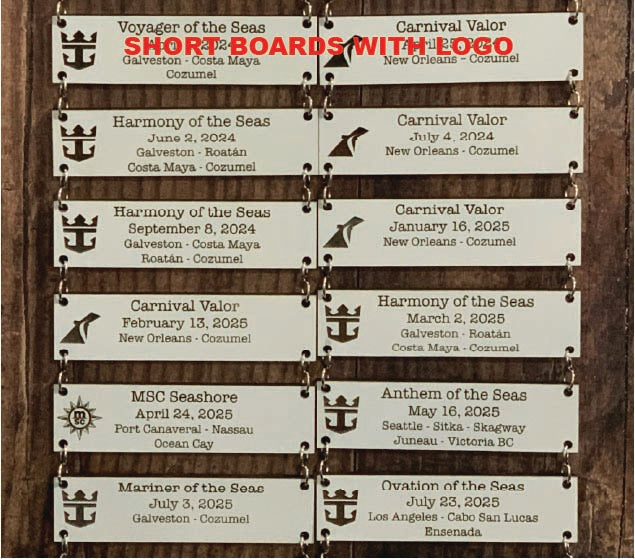 Short boards with logo